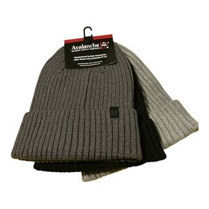 Avalanche 3 Pack of Men's Hats Black & Grays, NWT